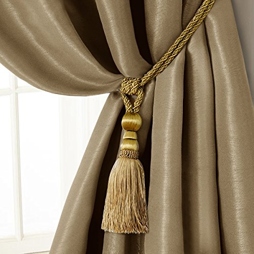 1 par alzapaños de cortina para decoración de ventanas amarillo claro Alzapaños de cortina Clips de cuerda para cortina con borlas 
