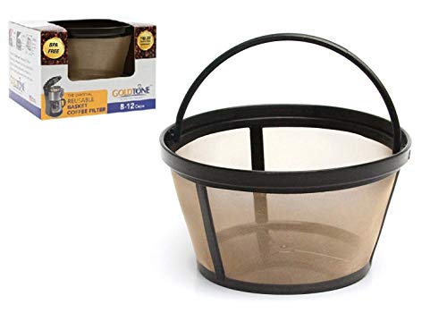 filtro reutilizable para café 12 tazas CoralStore herramienta de mango de malla dorada Filtro de café dorado para cuisinartos 10 maquina para hacer conos 